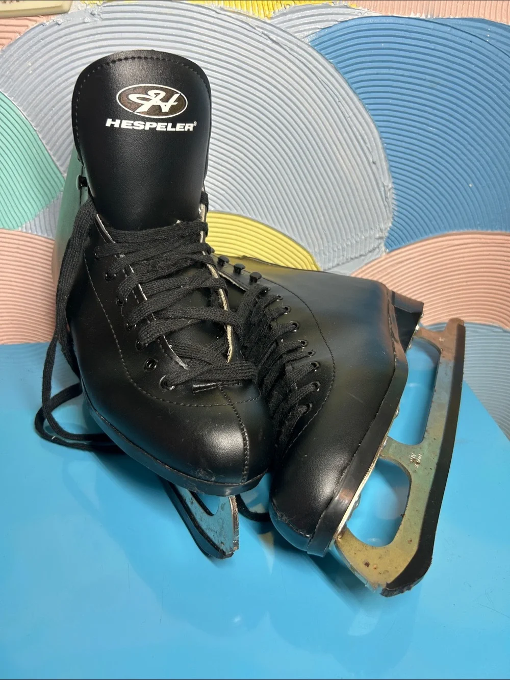Hespeler Men’s Black Leather Ice Skates sz 11